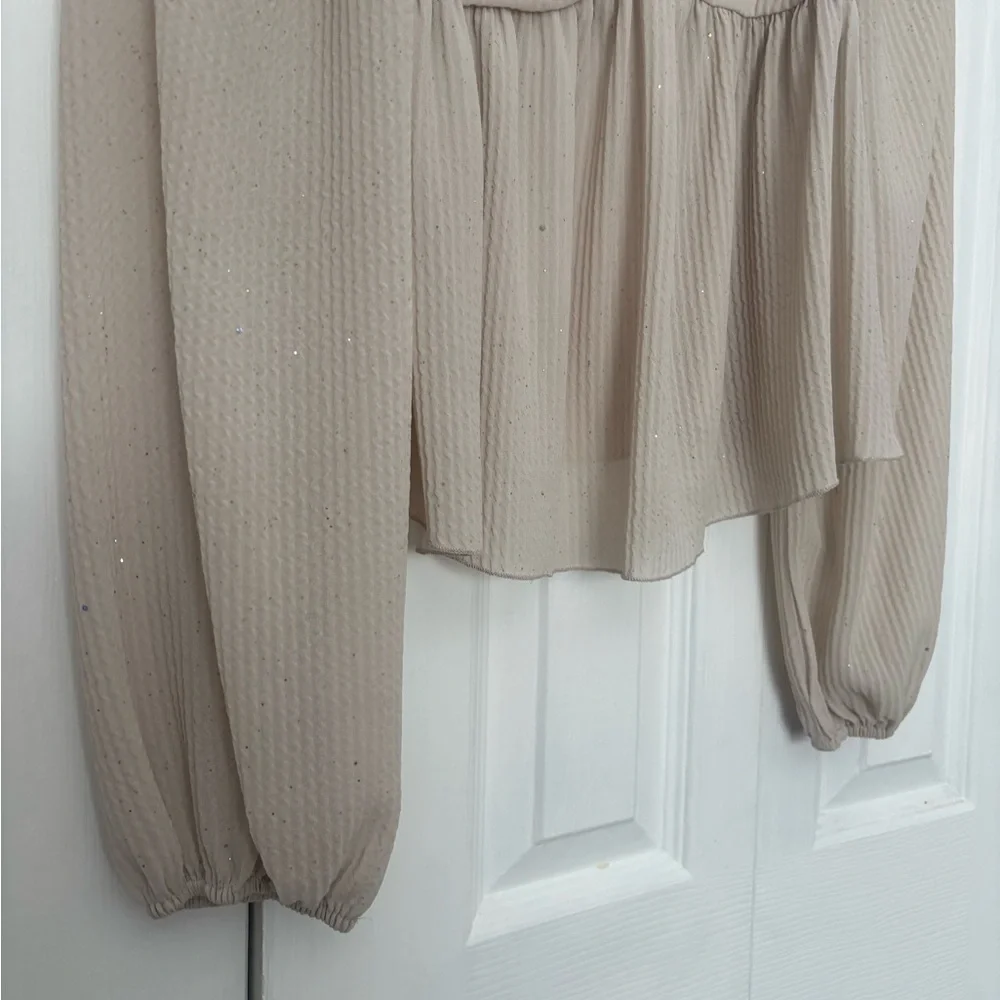Mine Cream Women's Blouse with Ruched Front - Picture 2 of 5